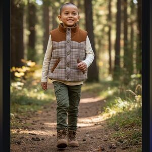 NWT- The Western Plaid Vest by Janie and Jack (Size 7-8)